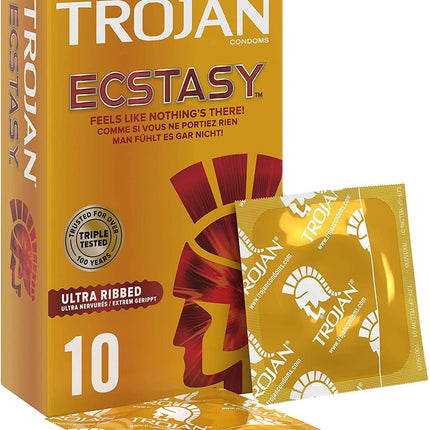 Ecstasy Ultra Ribbed 10 condooms met ribbels voor extra stimulatie