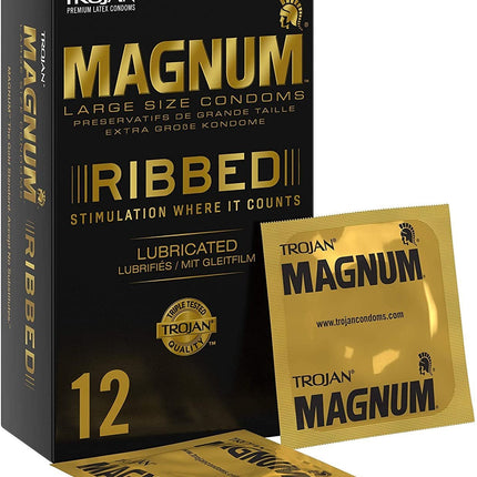 Magnum Ribbed - 12 ruimere condooms met ribbels