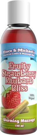 Vince & Michael's Fruity Strawberry Rhubarb Bliss flavored warming massage lotion (150ml)