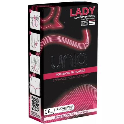 Lady Condom -  3 latexvrije vrouwencondooms met kanten gordel