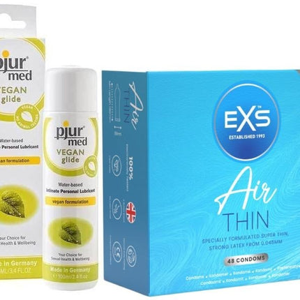 Pjur MED Vegan glijmiddel + 48 Vegan EXS Air Thin condooms